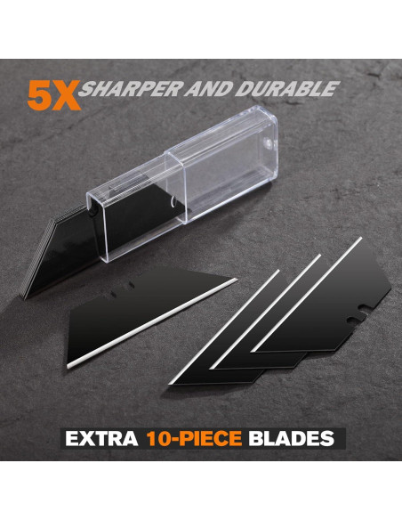 Cuchillo Utility REXBETI 2-Pack Retráctil con 18 Cuchillas