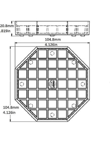 Bandeja de Goteo Octagonal Rattleware 10.16 cm Plástico Negro