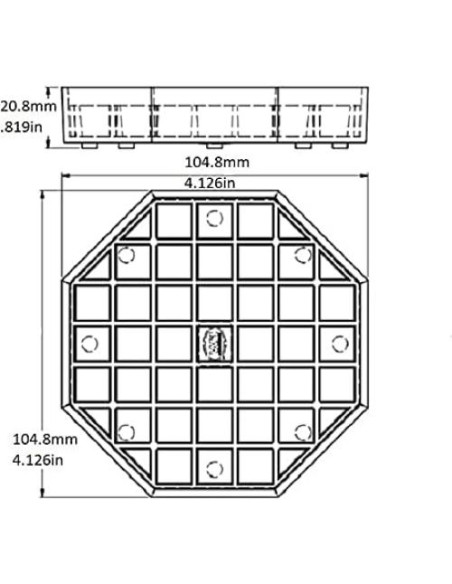 Bandeja de Goteo Octagonal Rattleware 10.16 cm Plástico Negro