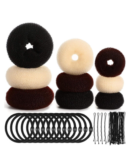 Juego de 9 Piezas Creadores de Moños WILLBOND con Bandas y Horquillas