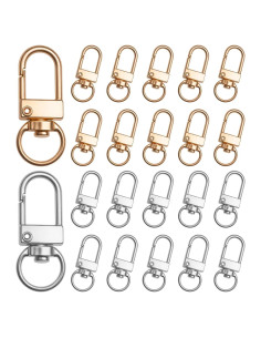 20 Ganchos de Clip Giratorios Asofelk para Llaveros 3.2 cm