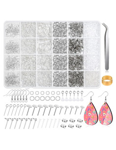 Kit de Fabricación de Pendientes Cludoo - 2393 Piezas Hipoalergénicas
