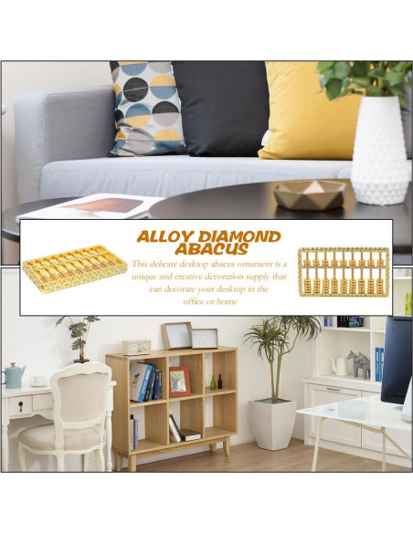 Adorno Miniatura de Ábaco Dorado Garneck - Decoración Feng Shui