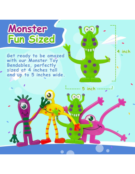Conjunto de 12 Juguetes Monstruo Flexibles Podzly - Antiestrés