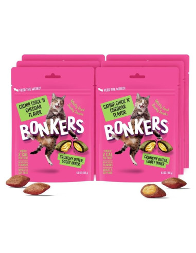 Golosinas para Gatos BONKERS Hierba Gatera Pollo Cheddar 178 g
