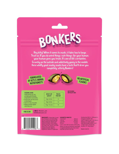 Golosinas para Gatos BONKERS Hierba Gatera Pollo Cheddar 178 g