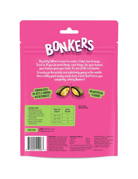 Golosinas para Gatos BONKERS Hierba Gatera Pollo Cheddar 178 g
