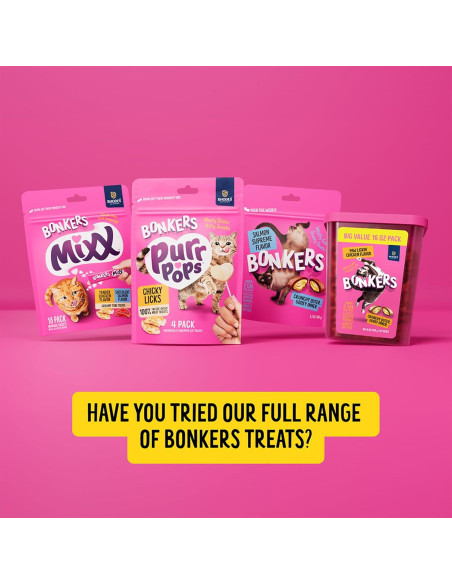 Golosinas para Gatos BONKERS Hierba Gatera Pollo Cheddar 178 g