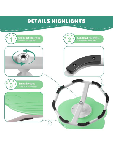 Silla Giratoria Sensorial Qusases para Niños Verde 99.79 kg