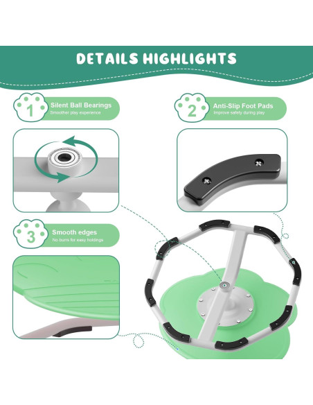 Silla Giratoria Sensorial Qusases para Niños Verde 99.79 kg