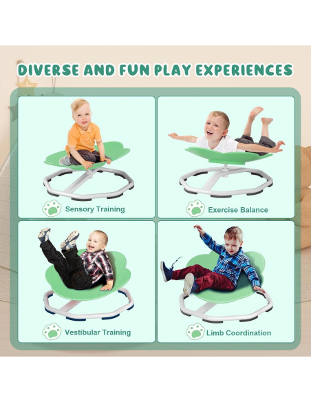 Silla Giratoria Sensorial Qusases para Niños Verde 99.79 kg