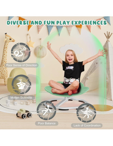 Silla Giratoria Sensorial Qusases para Niños Verde 99.79 kg