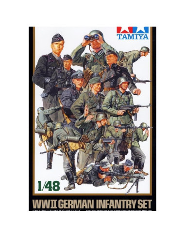 Conjunto de Figuras Tamiya 1:48 Infantería Alemana (15) 37mm