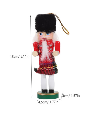 6 Adornos de Cascanueces de Madera para Navidad - Veemoon