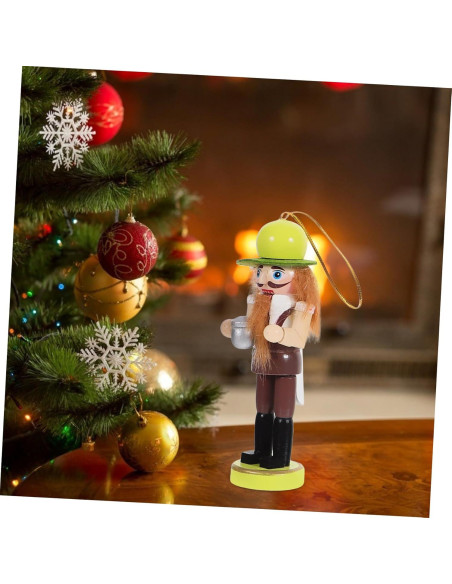 6 Adornos de Cascanueces de Madera para Navidad - Veemoon