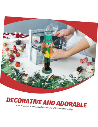 6 Adornos de Cascanueces de Madera para Navidad - Veemoon