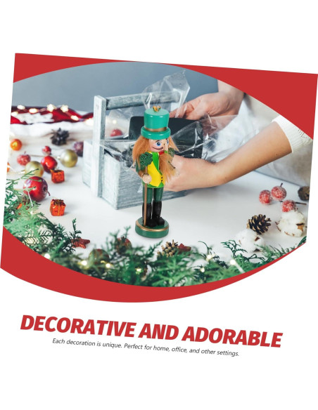 6 Adornos de Cascanueces de Madera para Navidad - Veemoon