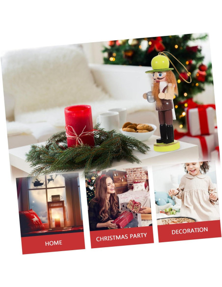 6 Adornos de Cascanueces de Madera para Navidad - Veemoon