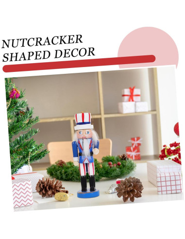 6 Adornos de Cascanueces de Madera para Navidad - Veemoon