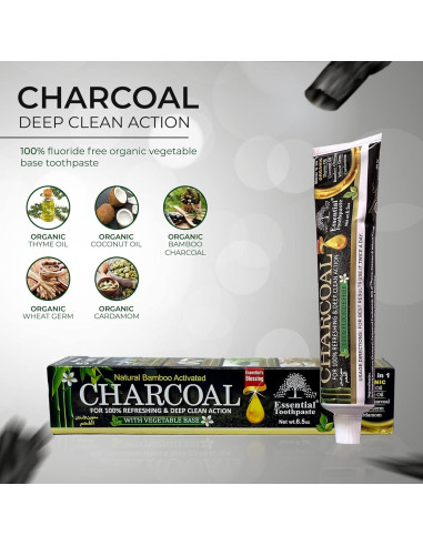 Pasta de Dientes Natural de Carbón Activado Essential Blessing 3 Pk