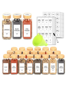 Juego de 24 Tarros de Vidrio para Especias SWOMMOLY 8 oz