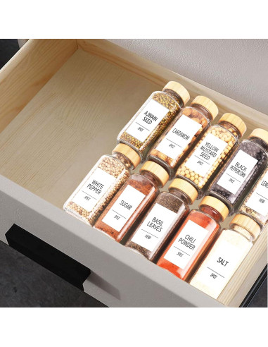 Juego de 24 Tarros de Vidrio para Especias SWOMMOLY 8 oz