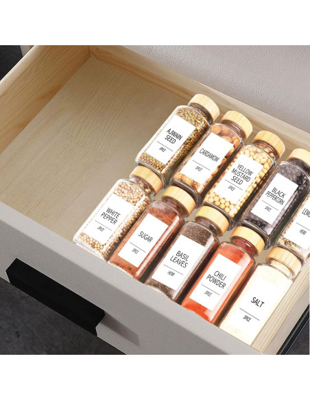 Juego de 24 Tarros de Vidrio para Especias SWOMMOLY 8 oz