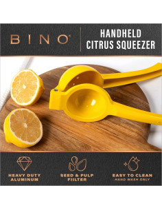Exprimidor de Limón BINO de Aluminio Amarillo 0.5L Manual 2