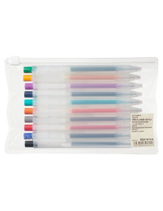 Bolígrafo Gel MUJI 0.5mm Set 10 Colores Importado Japón