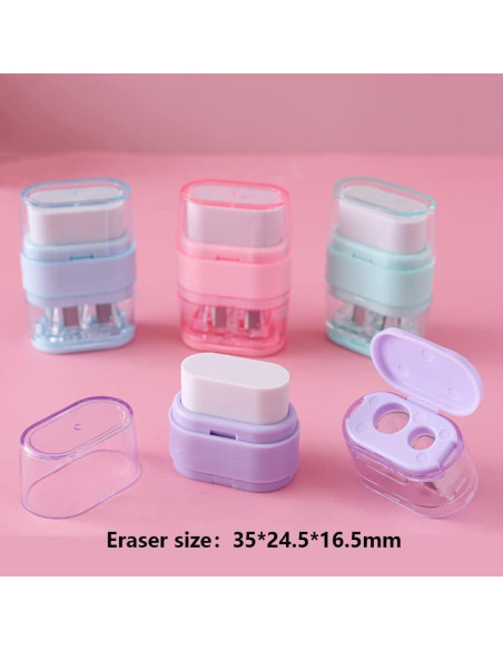 Sacapuntas Manual Waremew con Borrador Doble Agujero Azul