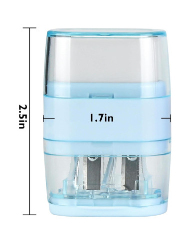 Sacapuntas Manual Waremew con Borrador Doble Agujero Azul