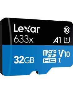 Lexar 32GB Tarjeta microSDHC UHS-I 633x con adaptador SD 2