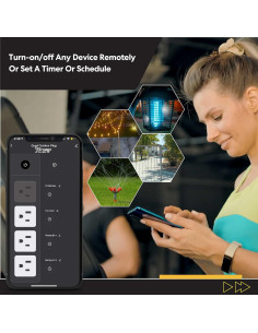 Enchufe inteligente exterior WiFi 4 salidas IP44 resistente 2