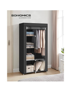Armario Portátil SONGMICS Negro 88x45x168 cm 6 Estantes 2
