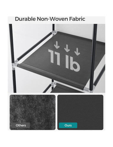 Armario Portátil SONGMICS Negro 88x45x168 cm 6 Estantes