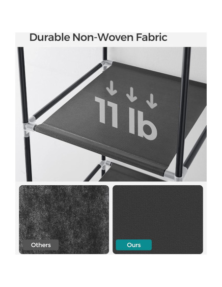 Armario Portátil SONGMICS Negro 88x45x168 cm 6 Estantes