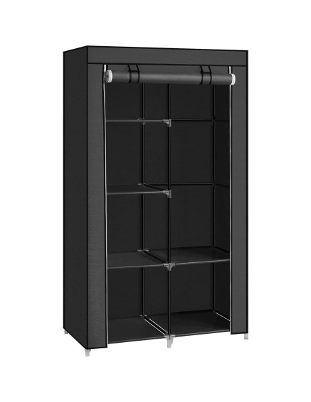 Armario Portátil SONGMICS Negro 88x45x168 cm 6 Estantes