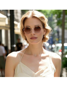 Gafas de sol redondas Joopin UV400 unisex doradas 2