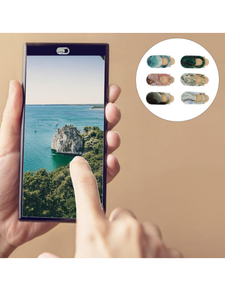 Cubierta de Webcam Hemobllo 6 Pcs Deslizante Mármol