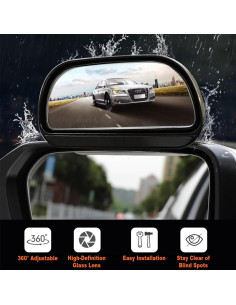 Espejos de Punto Ciego TOP-MAX Rectangulares Ajustables 2 Pcs 2