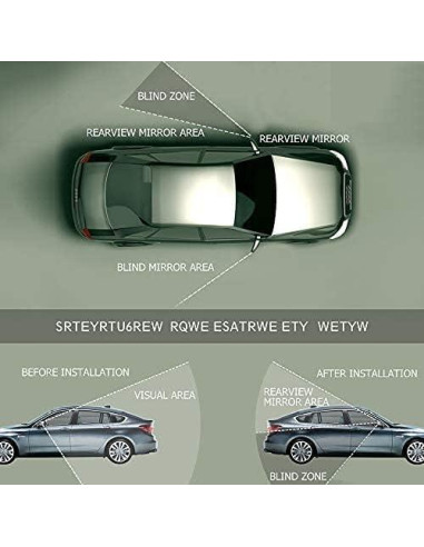 Espejos de Punto Ciego TOP-MAX Rectangulares Ajustables 2 Pcs