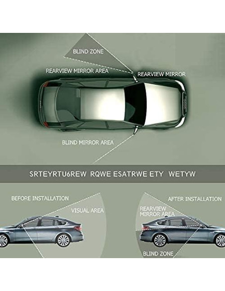 Espejos de Punto Ciego TOP-MAX Rectangulares Ajustables 2 Pcs