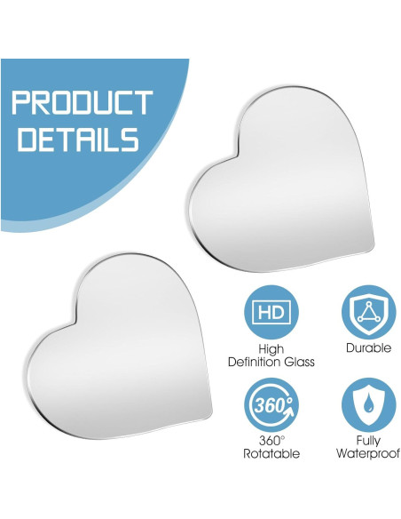 Espejos de Punto Ciego Larrel en Forma de Corazón - 2 Pcs