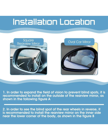 Espejos de Punto Ciego Larrel en Forma de Corazón - 2 Pcs
