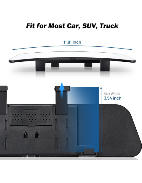 Espejo Retrovisor Convexo JOYTUTUS 30 cm Universal Clip-on