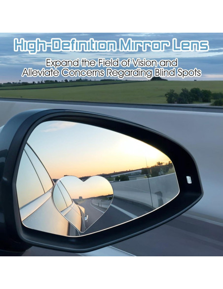 Espejos de Punto Ciego Larrel en Forma de Corazón - 2 Pcs