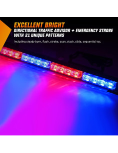 Barra de Luz Estroboscópica Nilight 35" 32LED 21 Patrones 2