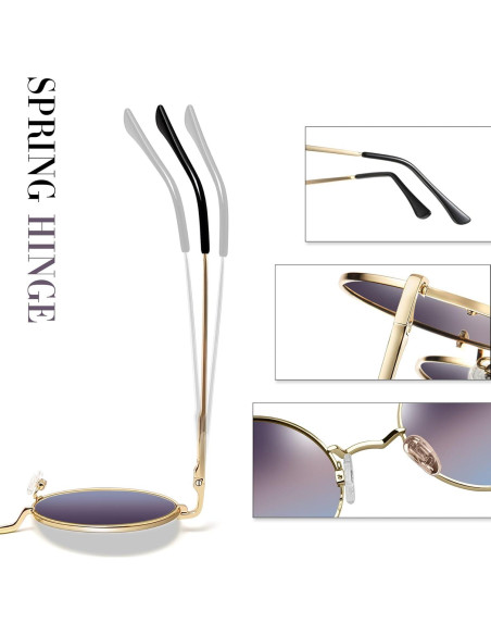Gafas de sol redondas Joopin polarizadas UV400 unisex Gafas de sol redondas Joopin polarizadas UV400 unisex
