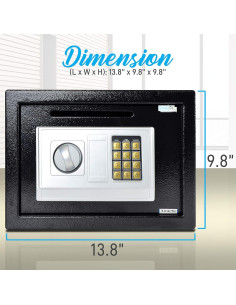 Caja Fuerte Electrónica SereneLife 35.1x24.9cm con Llaves 2