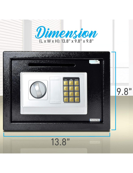 Caja Fuerte Electrónica SereneLife 35.1x24.9cm con Llaves